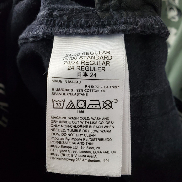 Gap Jeans Women 24 00 Cheeky High Rise Straight Ripped KNee Raw Hem Washed Black - Picture 9 of 10